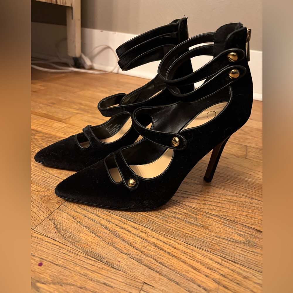 Jessica Simpson Black Velvet Heels